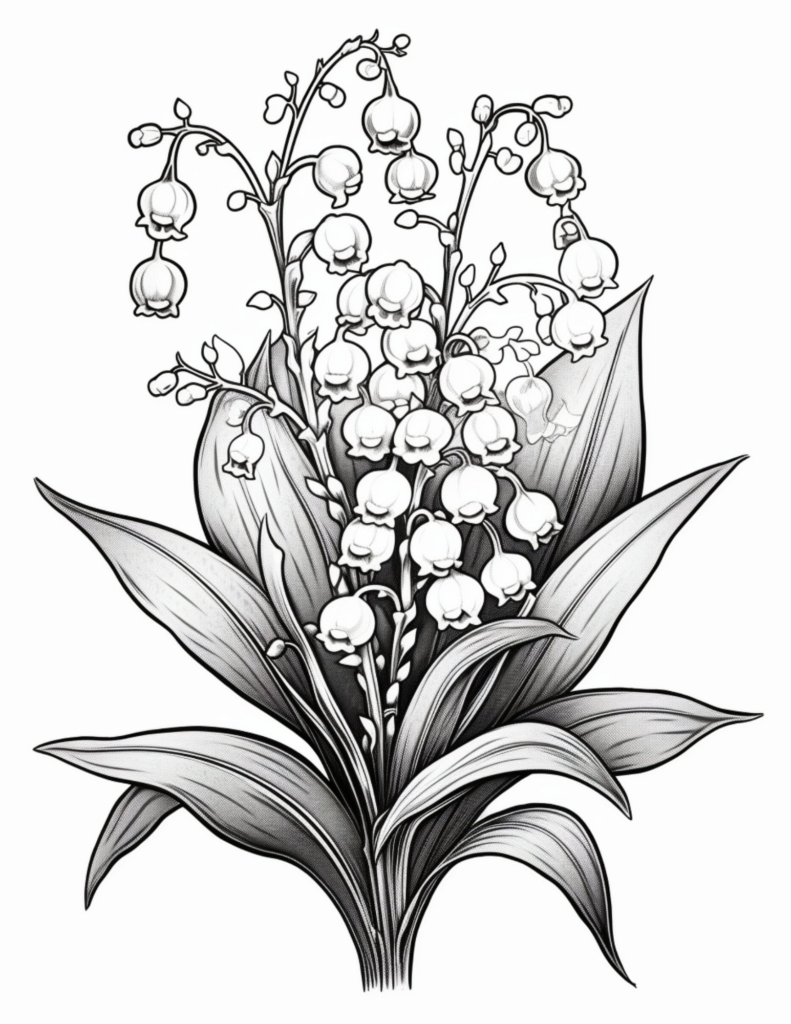 155 May Birthday Flower Lily of the Valley Coloring Book Pages Amazon ...
