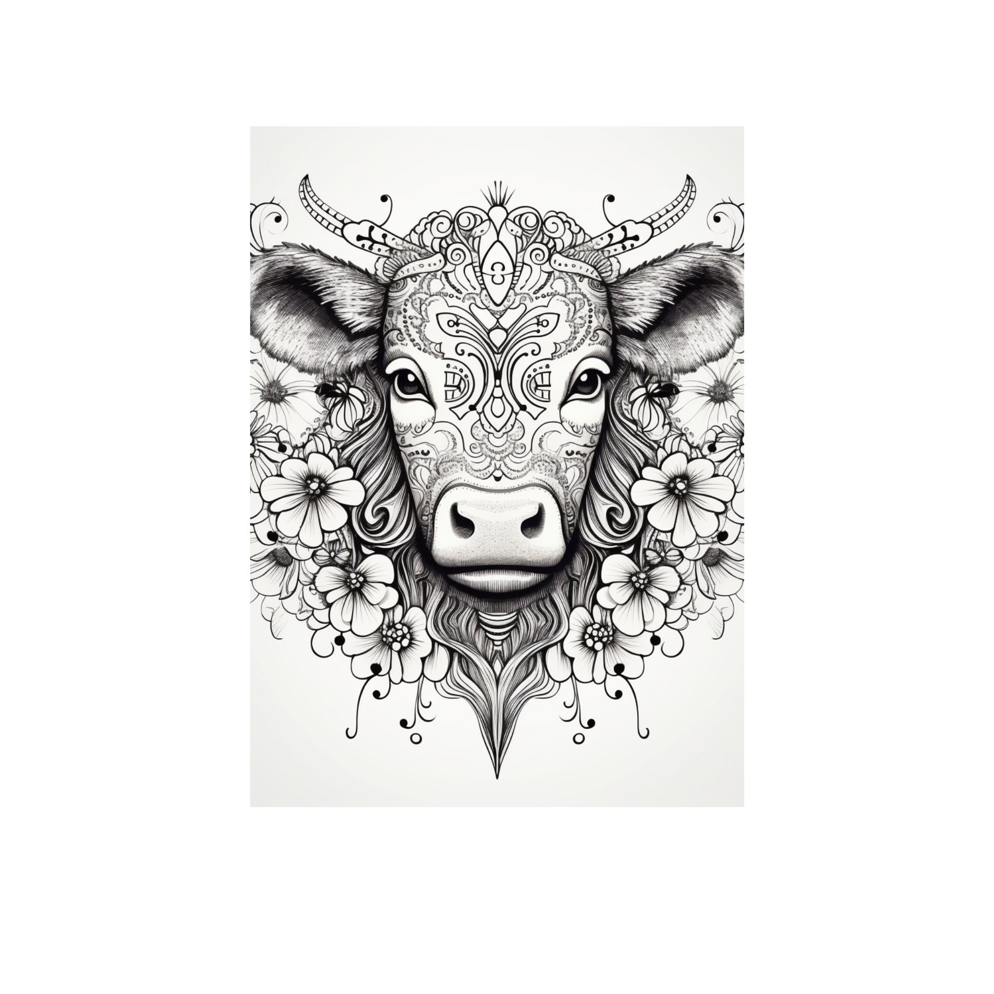 35 Cow Mandalas Coloring Pages to Use or Sell Wall Art - Etsy