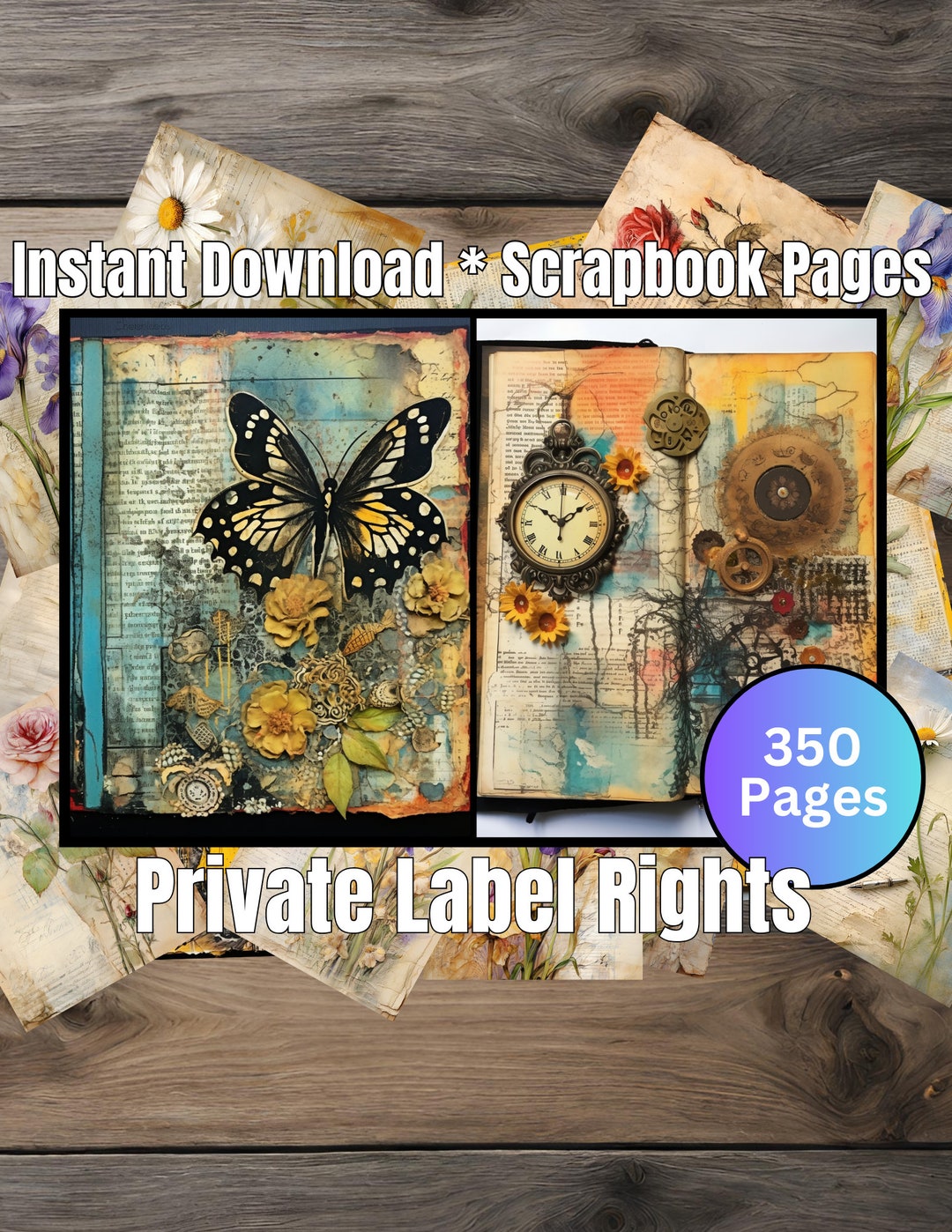 Junk Journal Scrapbook Kit Supplies Journaling Printable Pages ...