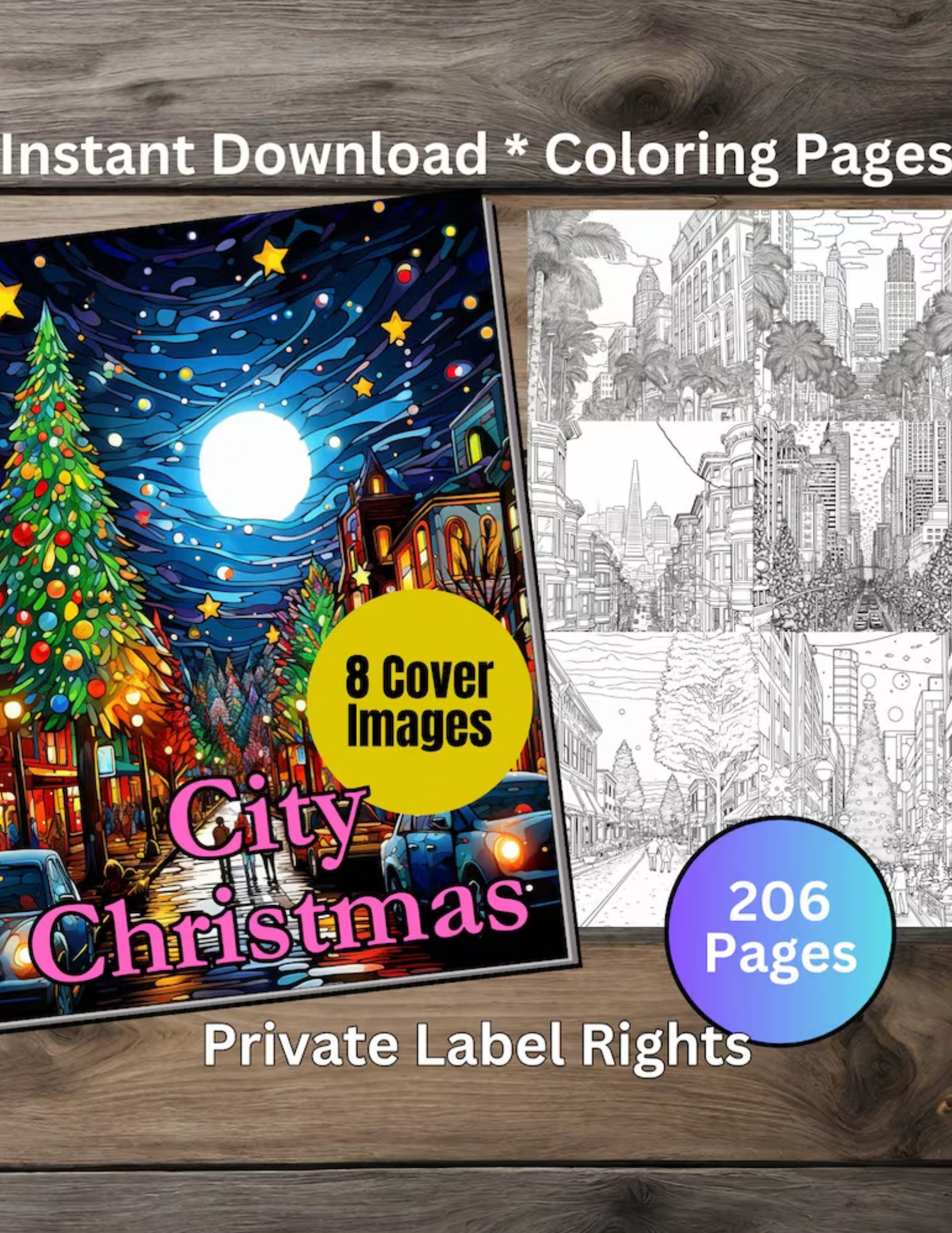 Christmas Bundle Aesthetic Coloring Book 3,114 Pages Plus 224 Cover
