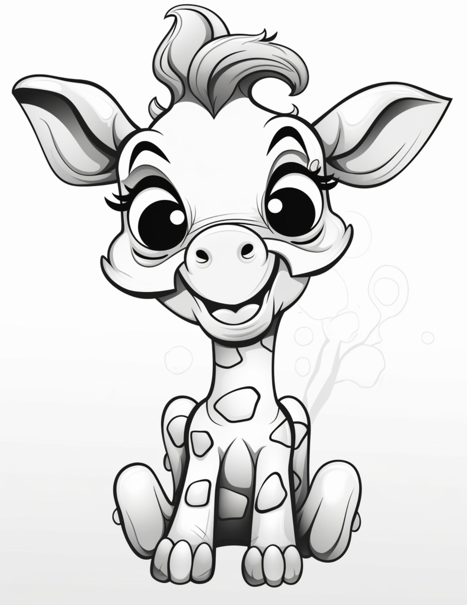 196 Kawaii Giraffes Kids Coloring Book Pages Amazon KDP Halloween