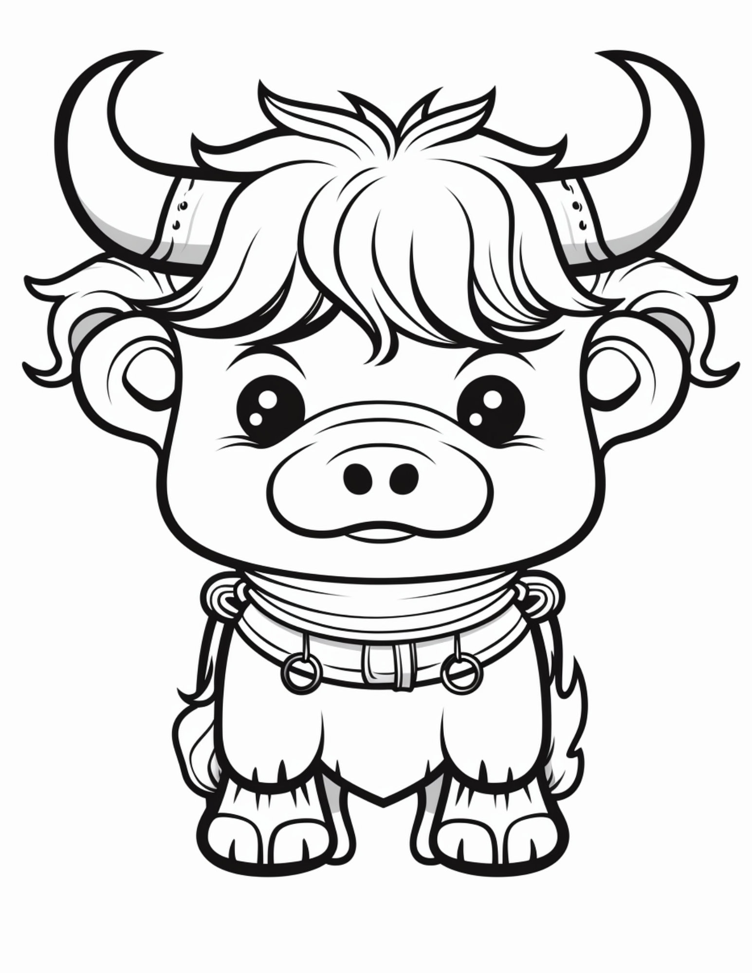 236 Kawaii Highland Cows Kids Coloring Book Pages Amazon KDP Halloween
