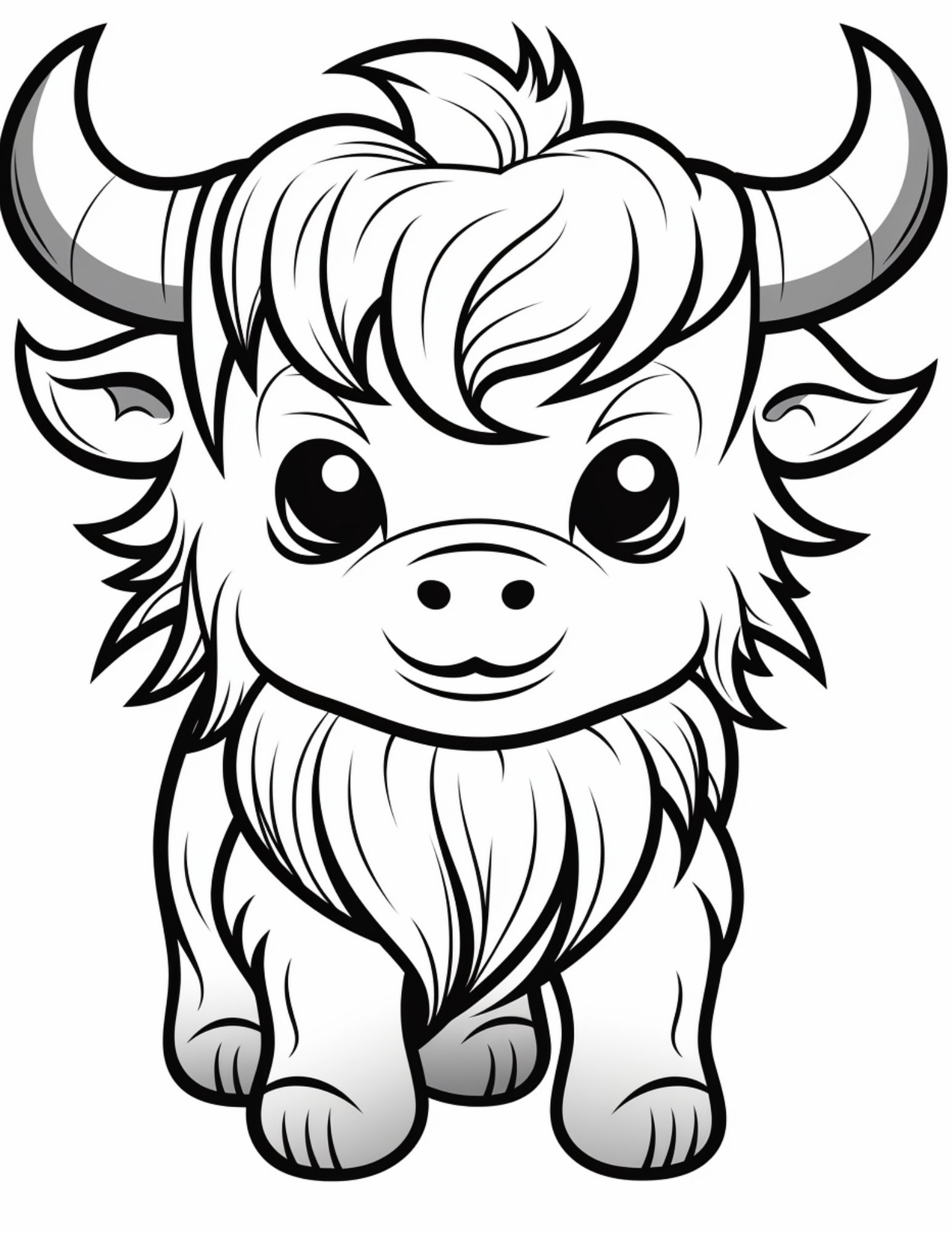 236 Kawaii Highland Cows Kids Coloring Book Pages Amazon KDP Halloween