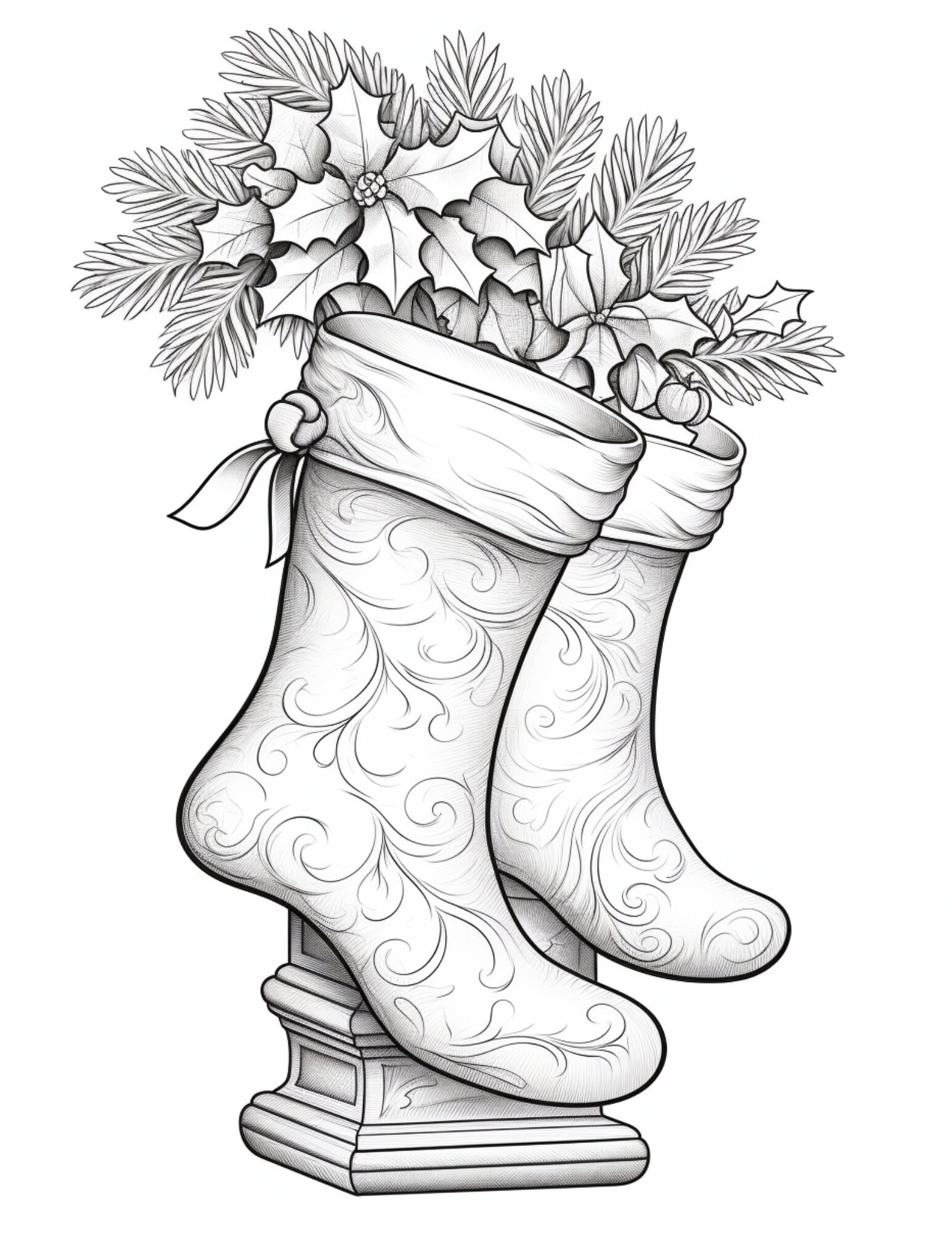 Christmas Stockings Aesthetic Coloring Book Pages Plus 19 Cover Images ...