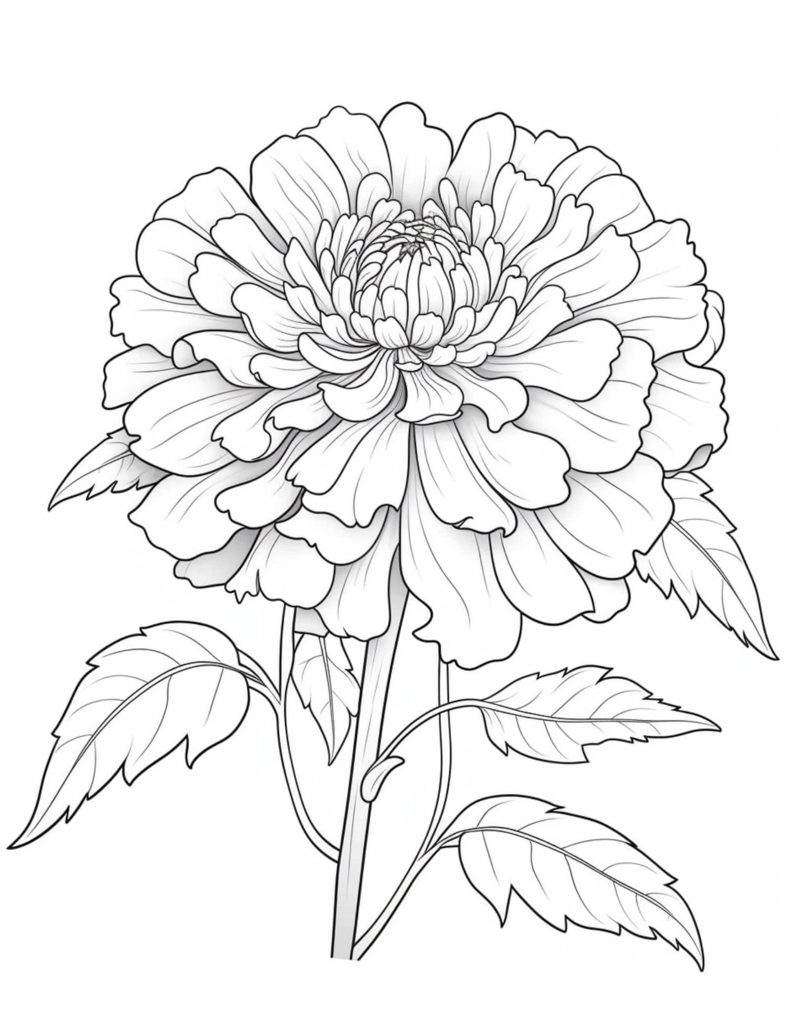 101 October Birthday Flower Marigolds Coloring Book Pages Amazon KDP ...