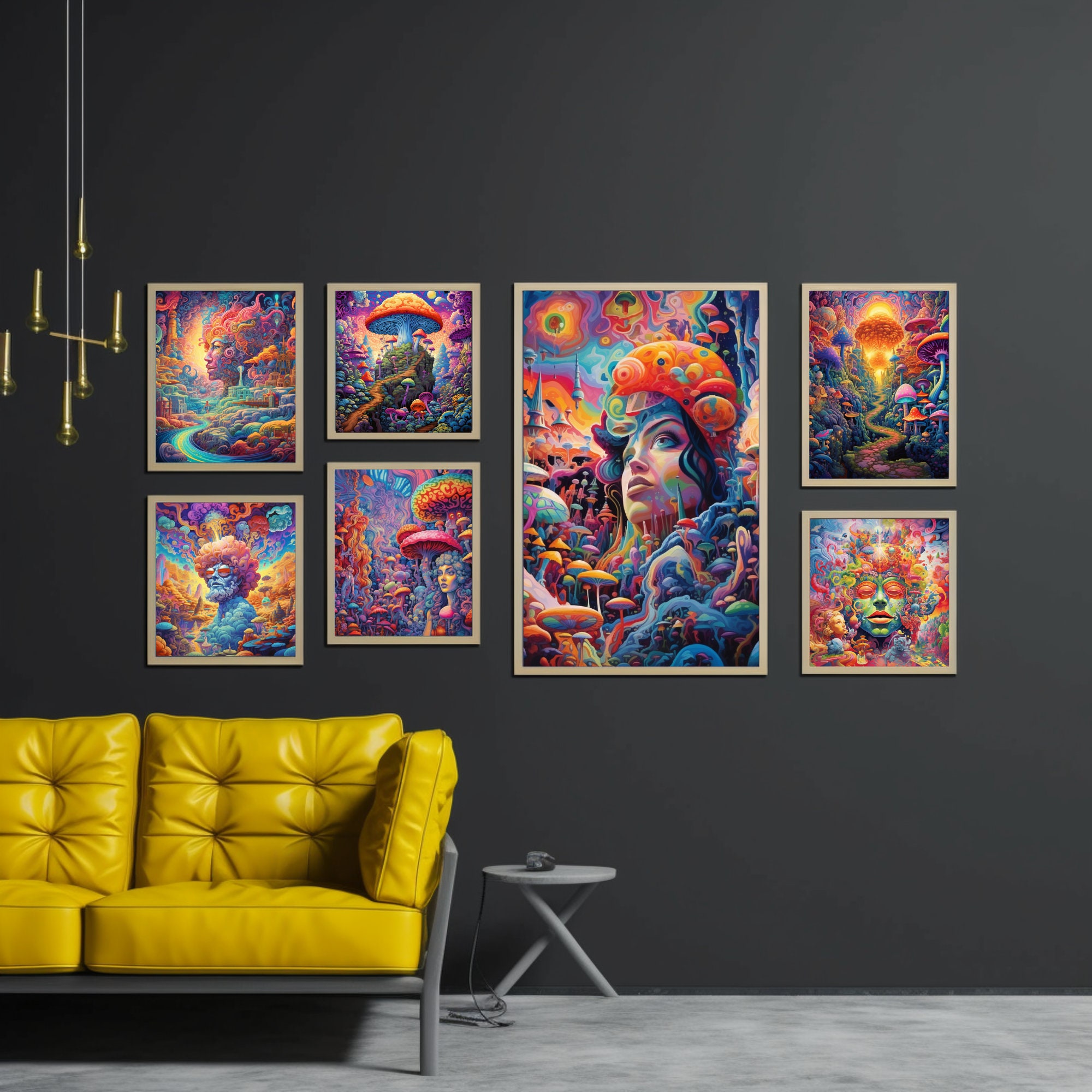 150 Psychedelic Art Prints to Use or Sell Wall Art Templates Etsy