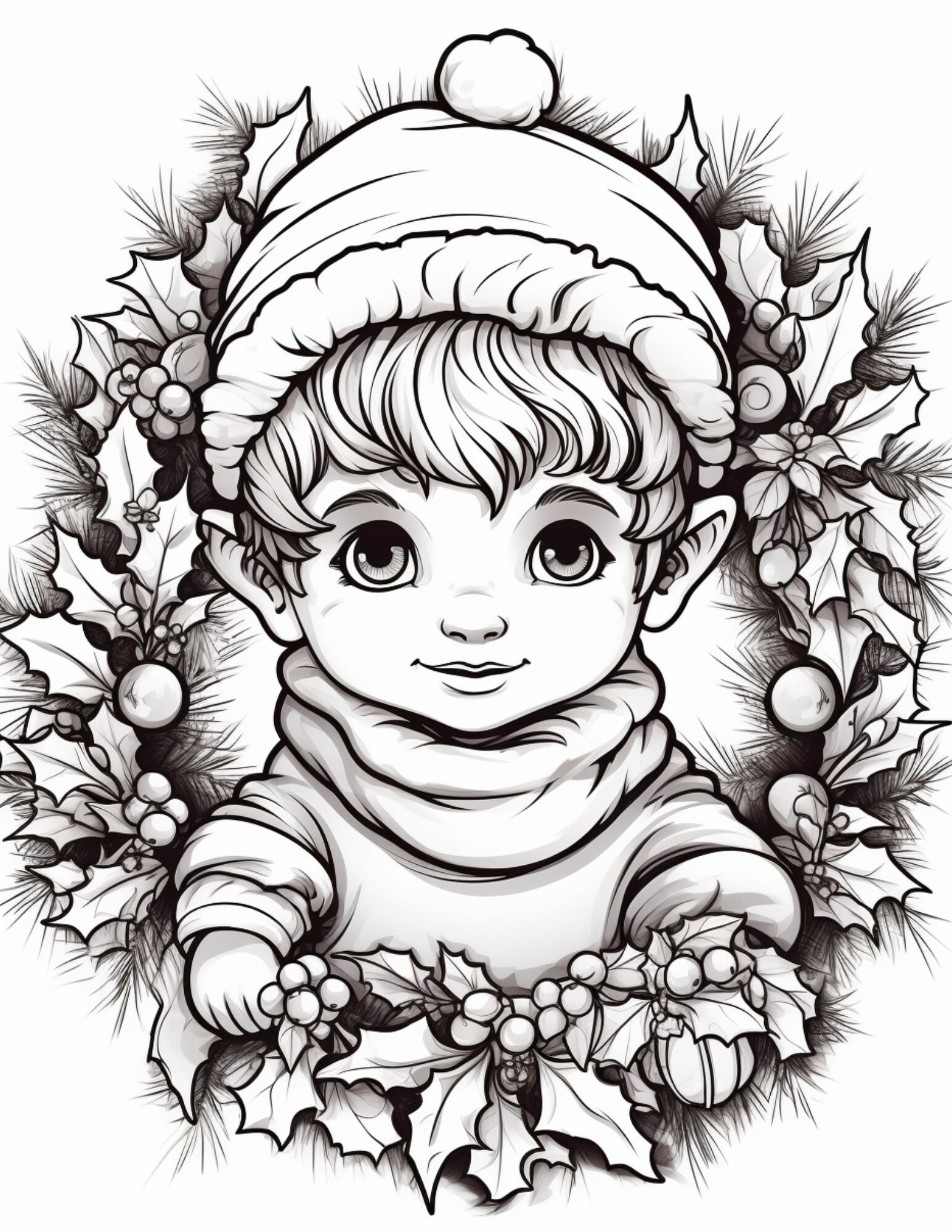 Christmas Wreaths Aesthetic Coloring Book Pages Plus 18 Cover - Etsy