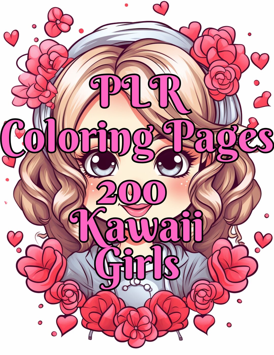 Kawaii Girls Kids Coloring Book Pages Amazon KDP Halloween - Etsy