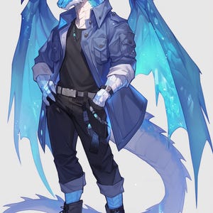 Ice Dragon Character Adopt: EXCLUSIVE Furry Adoption, Reference Sheet, Fursona, Story Telling, Roleplaying Characters