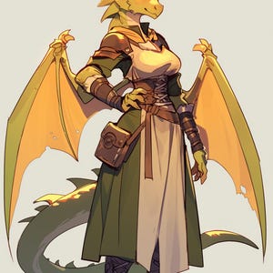 Green Dragoness: EXCLUSIVE Furry Adoption Reference Sheet, Instant Download