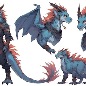 Blue Dragon Adopt: EXCLUSIVE Furry Adoption, Reference Sheet, Fursona, Story Telling, Roleplaying Characters