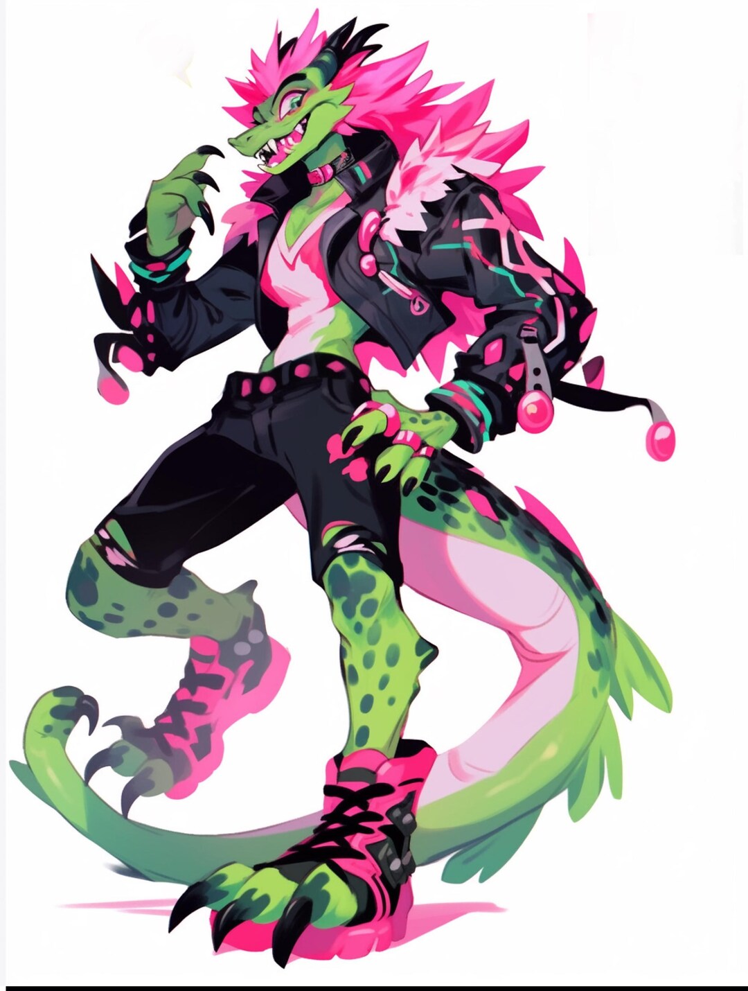 Rocker Gecko: EXCLUSIVE Furry Adoption Reference Sheet, Instant ...
