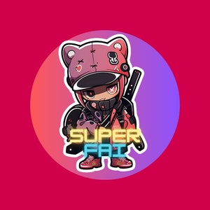 Kawaii Chibi Anime Boy in Hype Beast Outfit Kiss-Cut Aufkleber