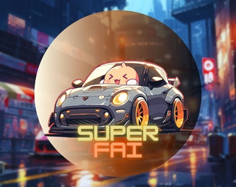 Chibi Mini Cooper JDM Die-Cut Sticker - Adorable Speedster