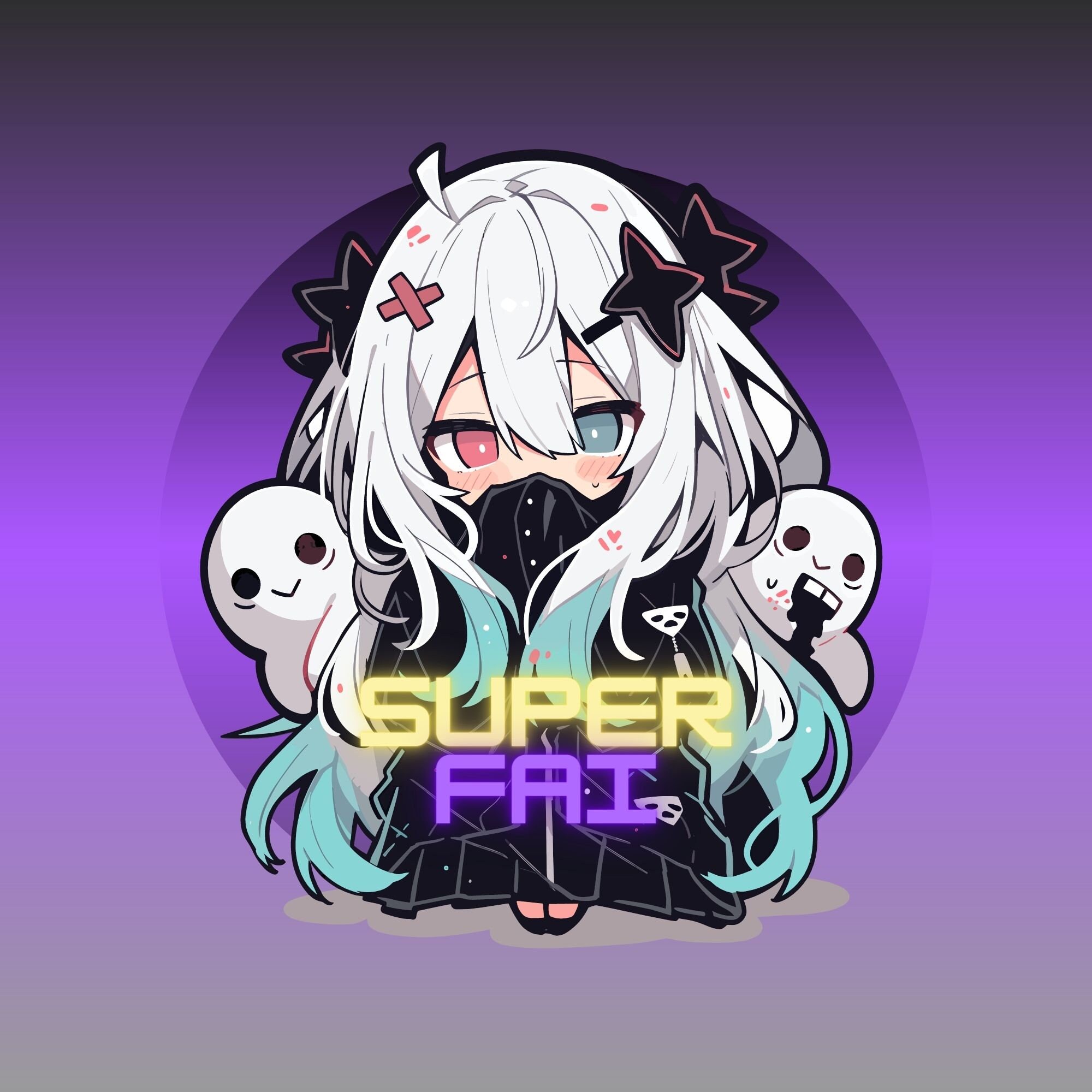 Kira - Demon Angel Elf Cyberpunk cute anime girl Die-Cut Sticker -  kawaiiwaru