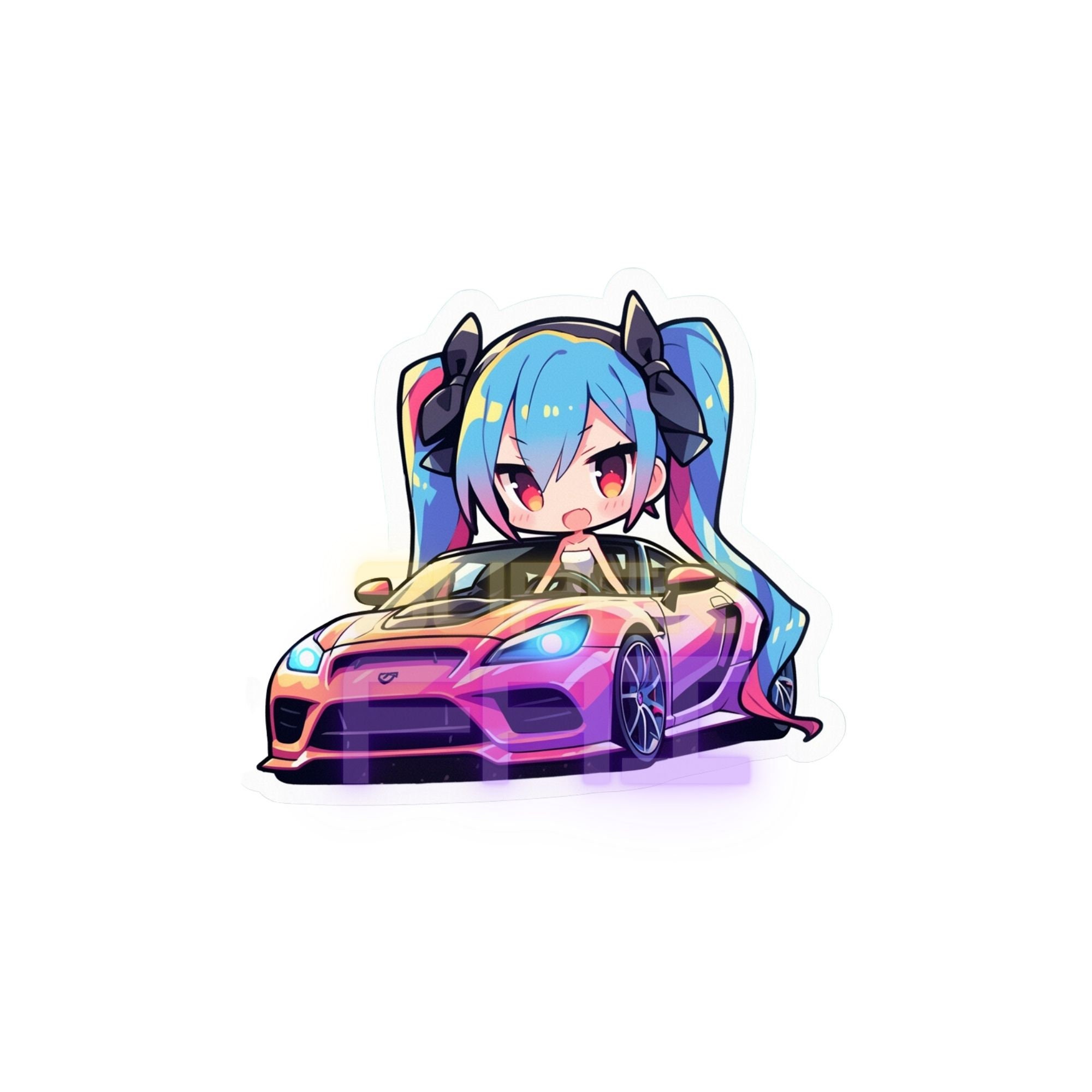 Chibi Sticker Riding Retro Anime Chibi Girl in Sports Die-cut Stickers - Nostalgic Joyride ...