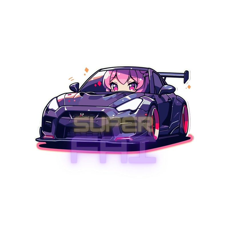 Chibi GTR JDM Die-cut Sticker - Adorable Speed Demon - Etsy