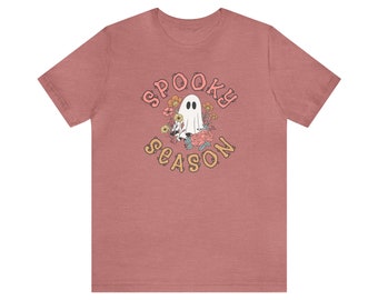 Temporada Espeluznante, Camisa de Halloween, Halloween para Mujeres, Camisetas de Halloween, Linda Camisa Fantasma, Otoño, Camisetas Camisas de Otoño
