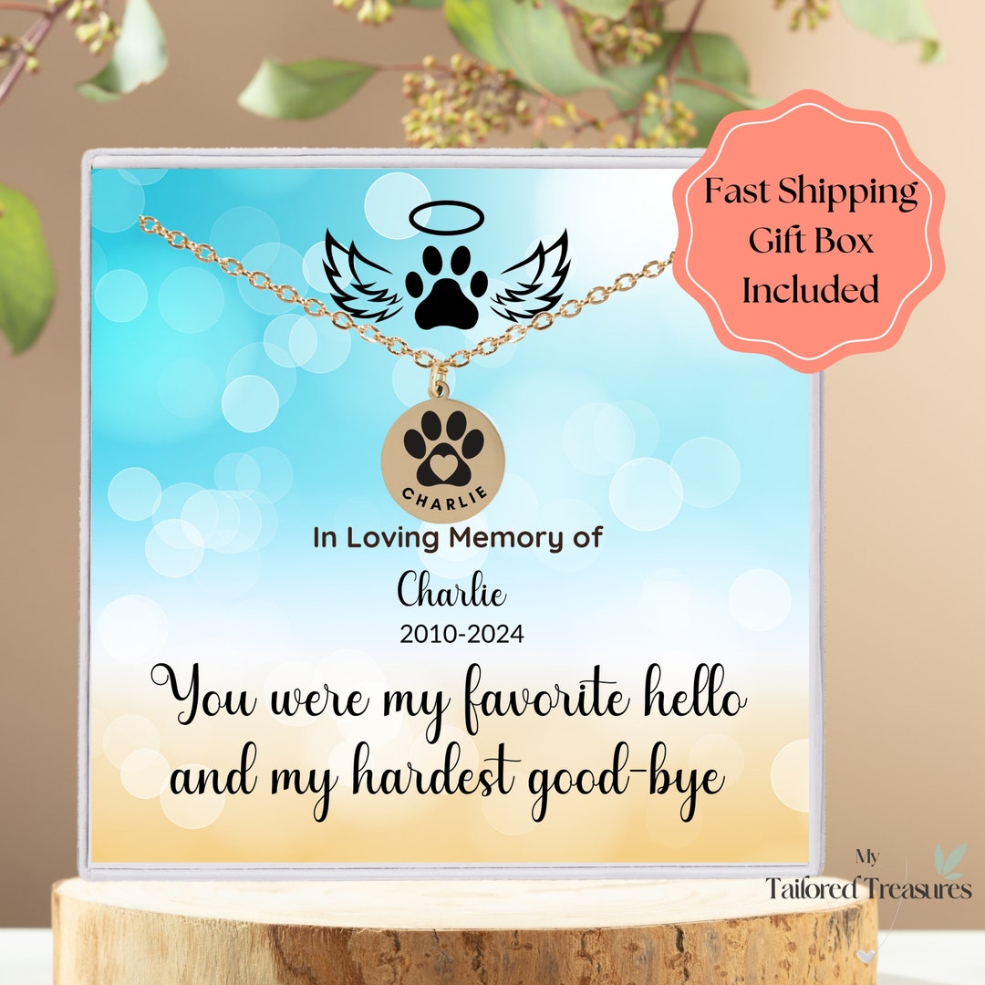 Pet Memorial Necklace Rainbow Bridge Dog Necklace Loss of Dog Cat ...