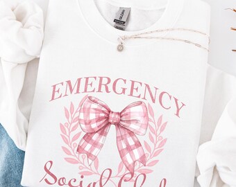 Emergency Dept Nurse Sweatshirt, ER Social Club Crewneck, Cute Emergency Room Nurse Gift for Emergency Room RN,  gift for new grad nurse