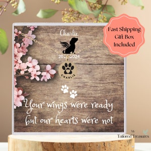 Personalized Pet Memorial Necklace, Dog Loss Gift necklace, Loss of Dog Pet memorial Jewelry, Pet sympathy keepsake, Sympathy Dog memorial