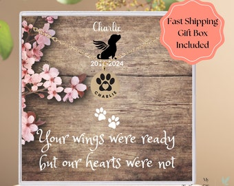 Personalized Pet Memorial Necklace, Dog Loss Gift necklace, Loss of Dog Pet memorial Jewelry, Pet sympathy keepsake, Sympathy Dog memorial