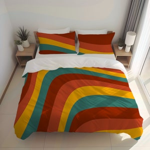 Psychedelic Swirl Comforter Boho Decor Retro Room Decor Twin XL Full Queen Comforter Bedding Dorm Bedding College Decor Hippie Bedding