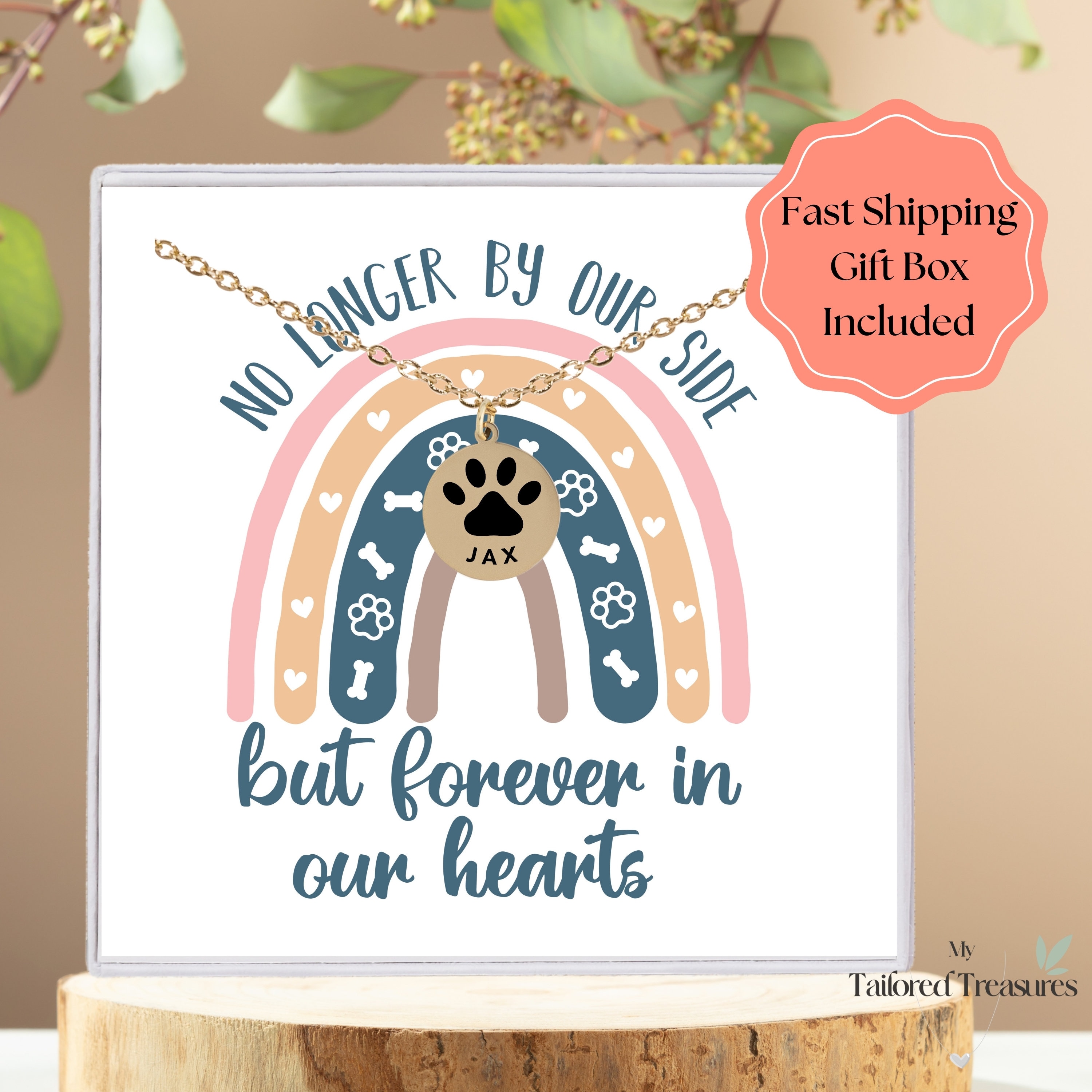 Rainbow Bridge Necklace, Loss of Dog Cat Pet Memorial Jewelry, Pet ...