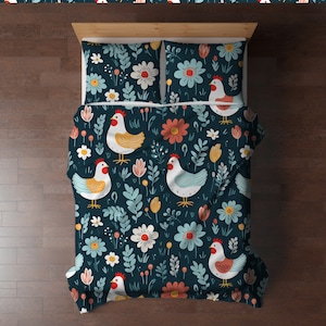 Chicken Comforter,Farm Animal Bedding,Back to School, Dorm Bedding, Twin XL Comforter, Full Size Comforter, College Bedding, Dorm Essentials