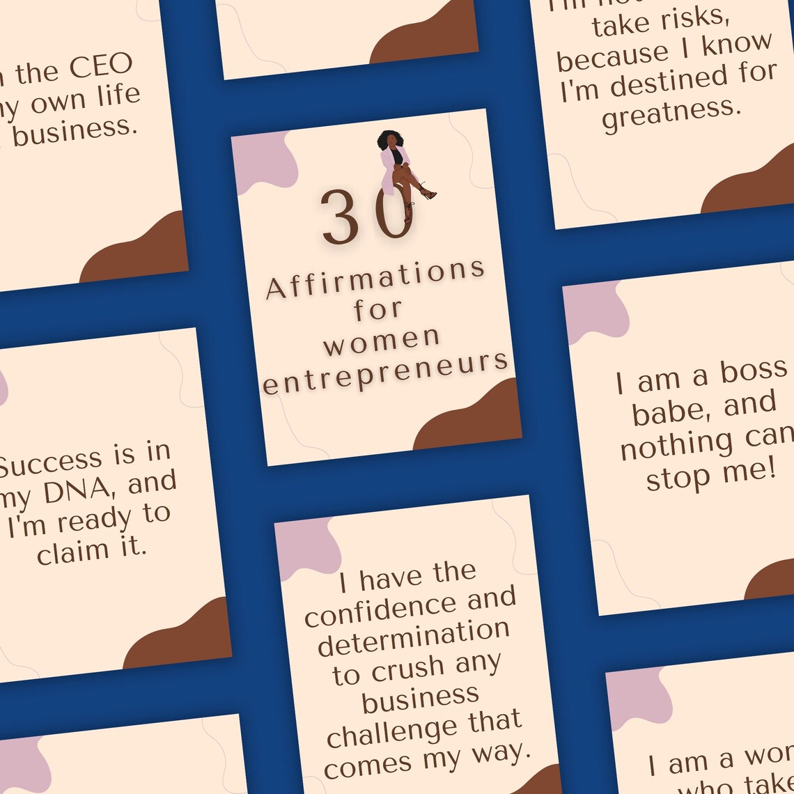 30 Printable Affirmation Cards for Business Women Gift for Her Digital ...