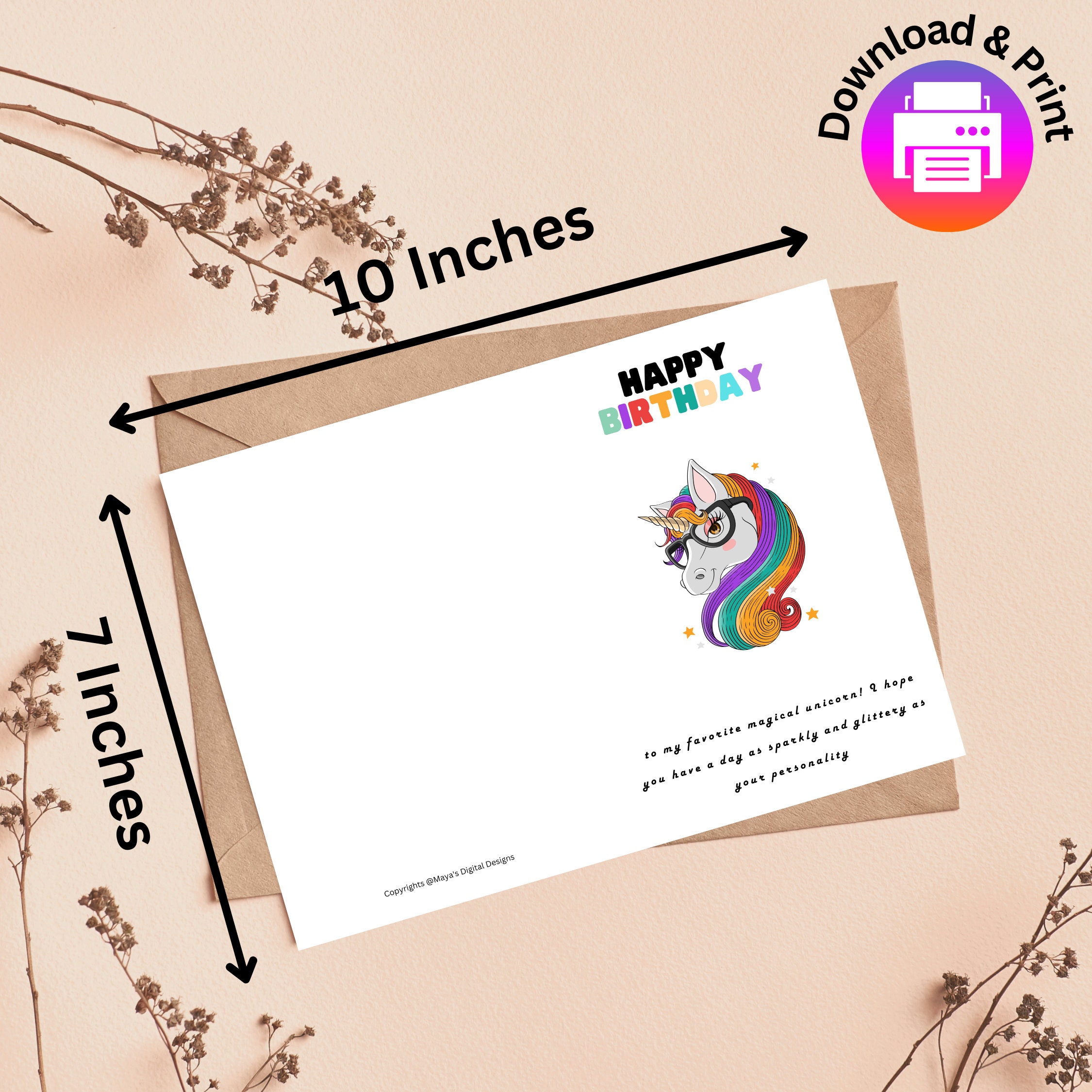 Printable Cute Birthday Card Digital - Il Fullxfull.4931427782 Nma1 
