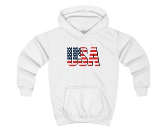 Kids USA hoodie, 4th of July sweatshirt, BBQ sweatshirt, I love America, patriotic sweatshirt, red, white, blue