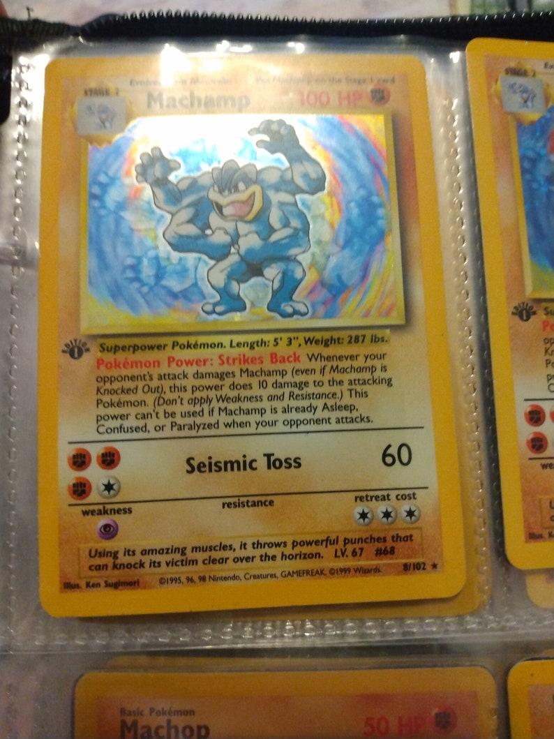 Machamp Holographic First Edition Etsy