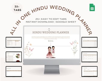 Hoja de cálculo de planificación de bodas indias Plantilla de planificador de bodas hindú Hoja de Google Presupuesto de bodas hindú Lista de verificación de planificación de bodas indias