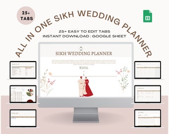 Sikh Wedding planner Punjabi Wedding Planning Spreadsheet template Google sheet SIKH Wedding Budget Indian Wedding planning Checklist
