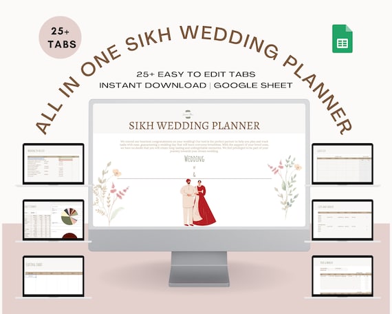 Sikh Wedding planner Punjabi Wedding Planning Spreadsheet template Google sheet SIKH Wedding Budget Indian Wedding planning Checklist