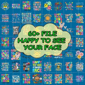 60+ Design Happy To See Your Face Png Bundle, Happy To See Your Face Png, Retro Groovy Png, First Day Of School Png, Back to School Png