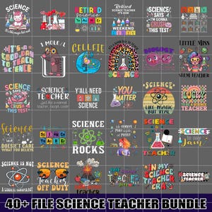 40+ Files Science Png Bundle, Chemistry Physics Biology Clipart, Nerdy Teacher Graphics, Science Quotes Png, Commercial Use, Digital File