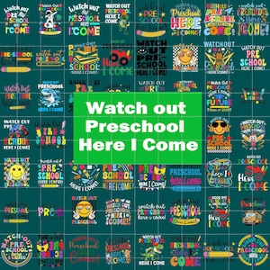 Watch Out Pre-K Here I Come Png Bundle, First Day Of Pre-K png, Pre-K png, Preschool png, Preschool png, Hello Pre-K png