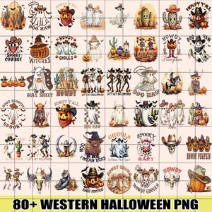 80+ Western Halloween Bundle, Halloween png, Halloween Sublimation Designs, Howdy Pumpkin png, Boo Haw png, Western Sublimation Designs