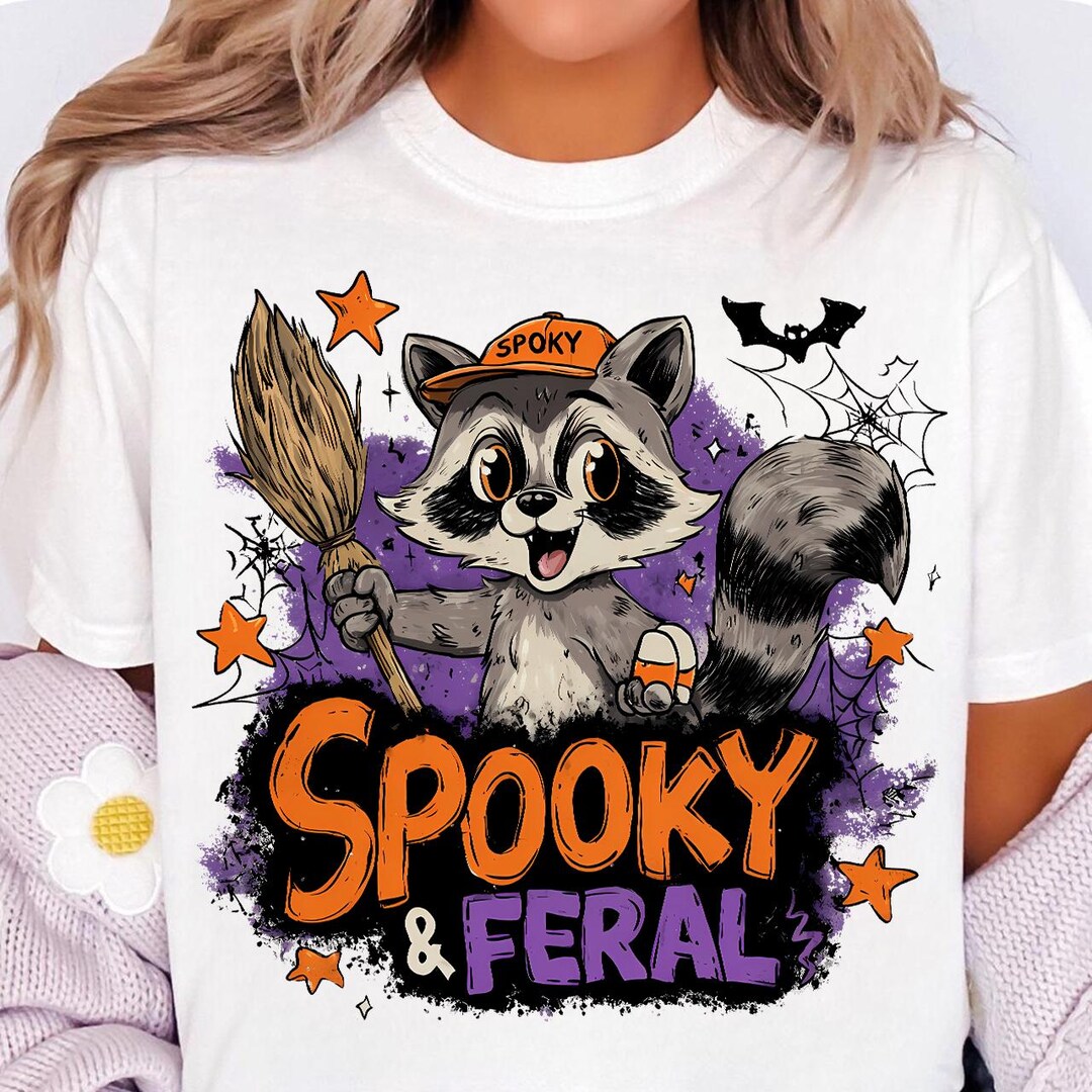 Spooky and Feral Raccoon PNG, Halloween PNG, Funny Raccoon Halloween ...