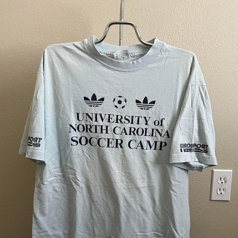 80s University Of North Carolina Adidas Soccer Camp Tee image 2