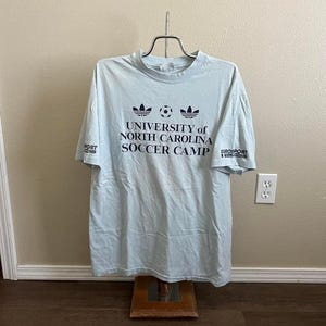 80s University Of North Carolina Adidas Soccer Camp Tee image 1