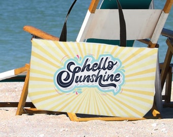 Hello Sunshine Summer Weekender Bag | Summer Beach Bag | Large Beach Bag | Overnight Bag | Day Bag
