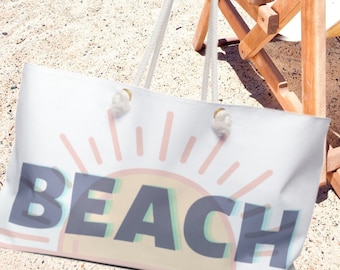 Beach Tote Bag: Large Weekender with Rope Handles