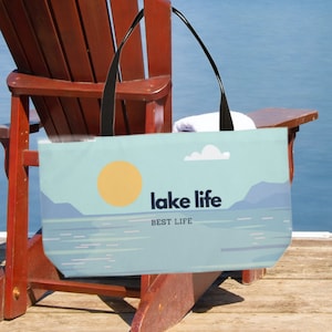 Bolsa de fin de semana Lake Life: bolso grande de playa, regalo de viaje