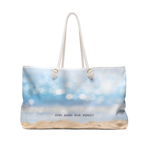 Beach Happy Tote Bag: Large Polyester Weekender with Rope Handles image 5