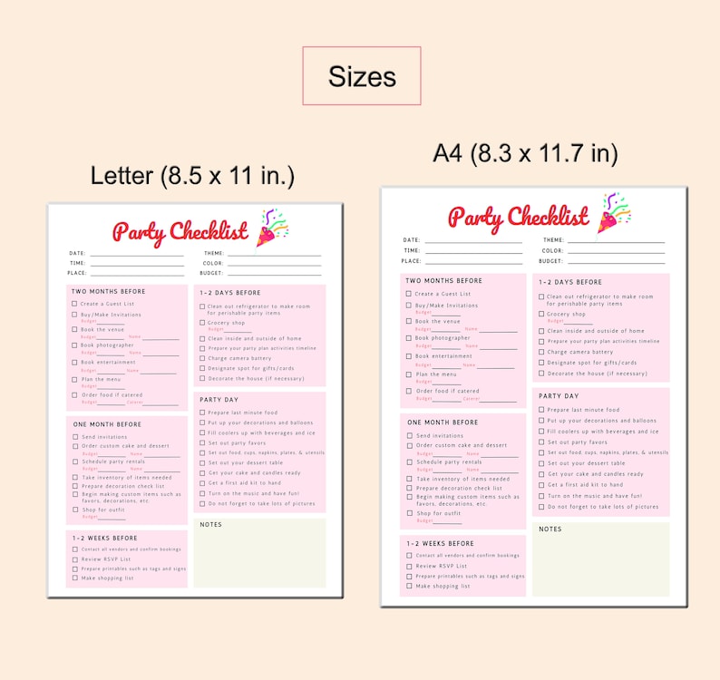 Printable Party Planning Checklist - Ultimate Event Organizer - Etsy