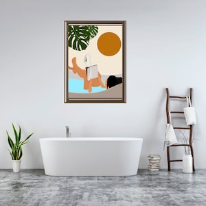 Bathroom Line Art | Woman in bathtub | Woman Art | Bathroom Print | Digital Download | Modern Bathroom Prints | Bathroom Wall Decor.