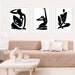 Set of 3 /abstract Black White Set Prints, Female Body Wall Art Print ...